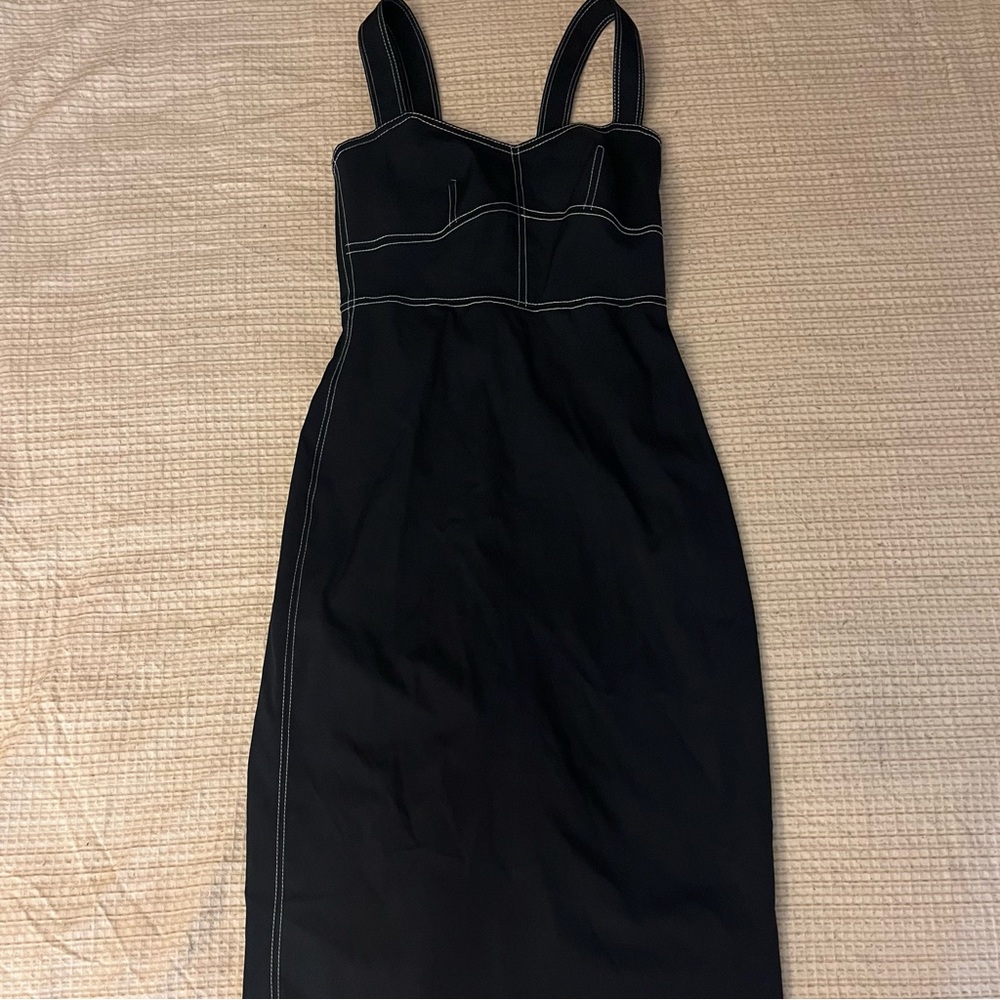Navy Contrast Stitch Dress